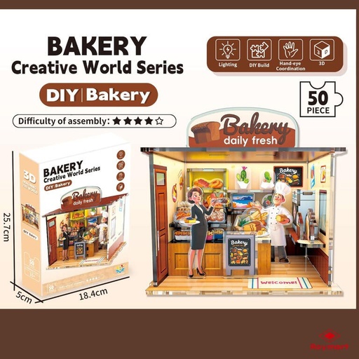 Puzzle 3d bakery con luz 50 piezas