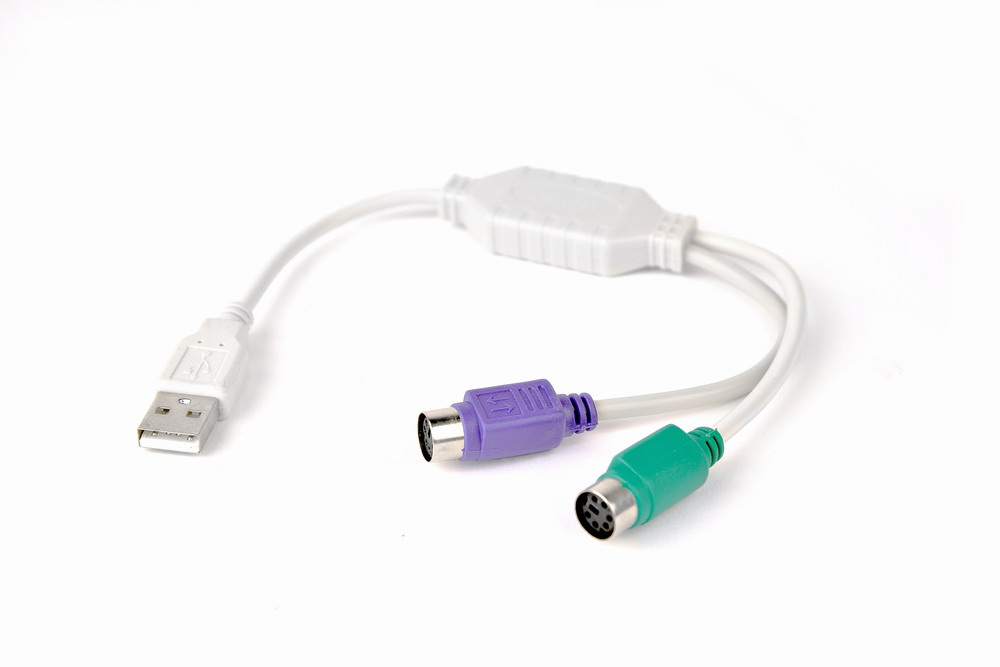 [UAPS12] UAPS12 cable ps/2 0,3 m 2x 6-p Mini-DIN USB A Blanco