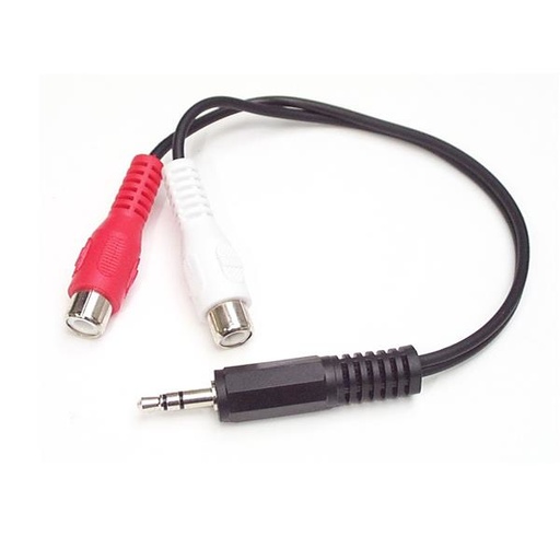 [MUMFRCA] Cable Convertidor Adaptador Audio 15cm Mini Jack 3,5 mm a RCA Estéreo - Conversor