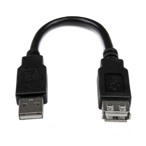[USBEXTAA6IN] Cable de 0,15m de Extensión Alargador USB 2.0 - Macho a Hembra USB A - Extensor