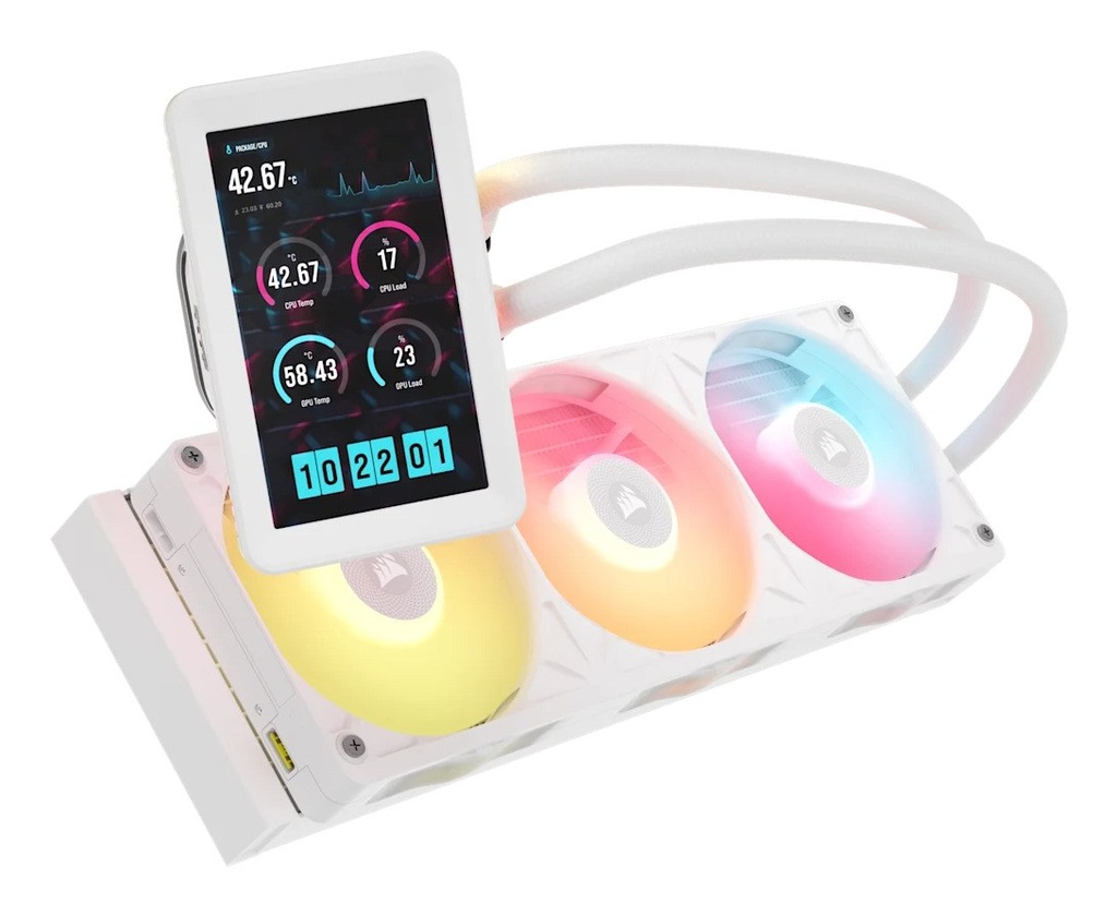 iCUE LINK TITAN II 360 RX LCD AIO Liquid CPU Cooler Procesador Kit de refrigeración líquida 12 cm Blanco 1 pieza(s)