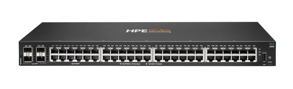 Aruba Networking CX 6000 48p 10M/100M/1G 4p SFP 1G Switch