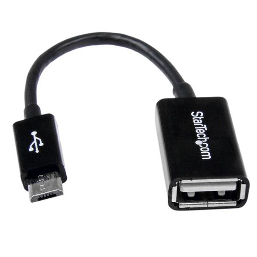 [UUSBOTG] Cable Adaptador de 12cm Micro USB Macho a USB A Hembra OTG para Tablets Smartphones - Negro