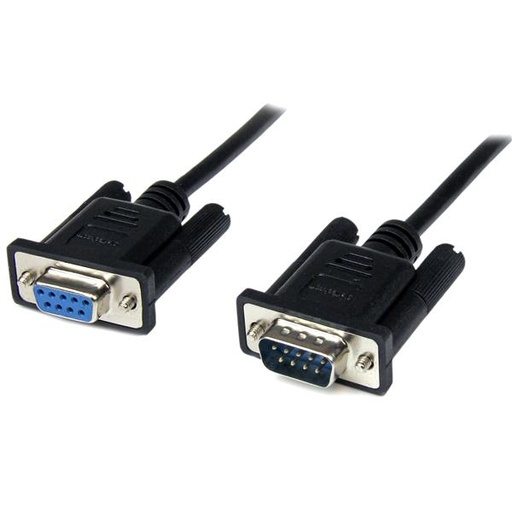 [SCNM9FM2MBK] Cable 2m Módem Nulo Null Serie Serial DB9 Hembra a Macho - Negro