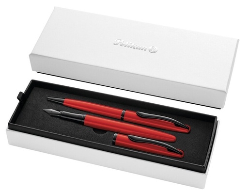 Set boligrafo + estilografica jazz noble rojo