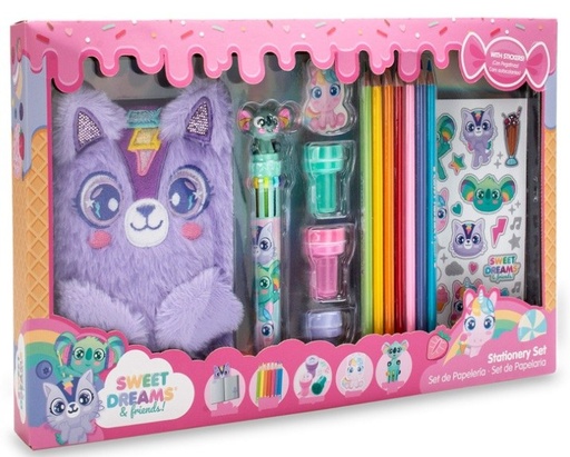 CUADERNO DE PELUCHE CON PAPELERIA SWEET DREAMS