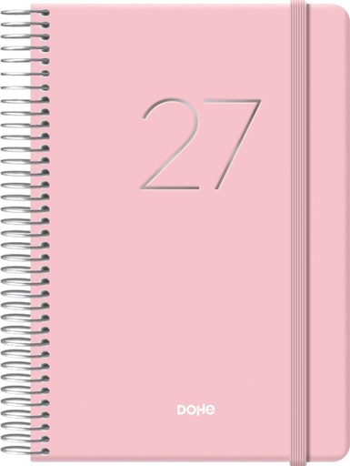 AGENDA ANUAL 2027 GLOSS DIA PAGINA 12,5X18CM ROSA