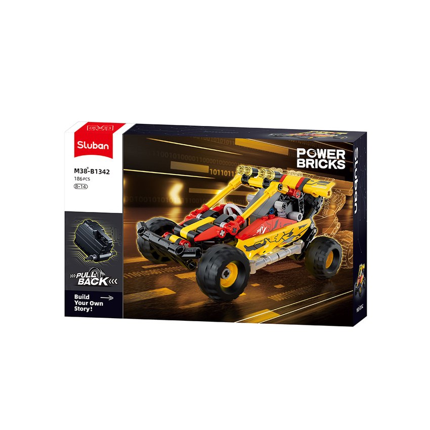 COCHE 12 POWER BRICKS PULL BACK 186 PIEZAS