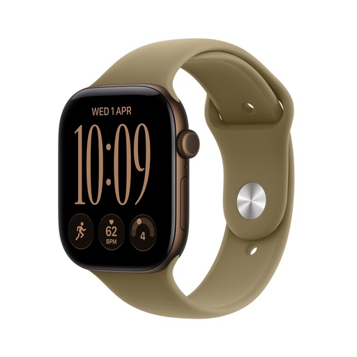 [MJEF4QL/A] Watch Series 12 (GPS) - Caja de aluminio en bronce oscuro (42 mm) - Correa deportiva verde oliva - Talla S/M