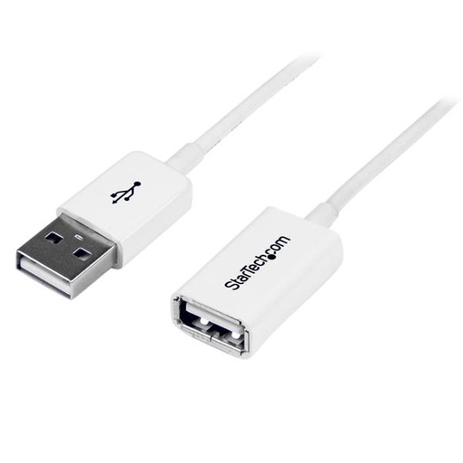 [USBEXTPAA3MW] Cable de 3m de Extensión Alargador USB 2.0 - Macho a Hembra USB A - Extensor - Blanco