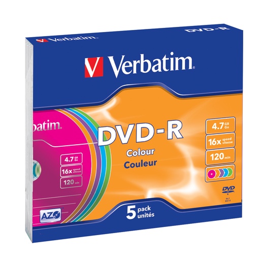 [43557] DVD-R Colour 4,7 GB 5 pieza(s)