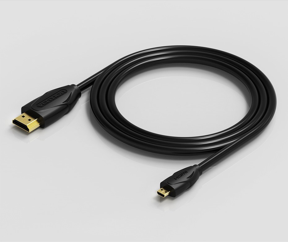 Cable HDMI VAA-D03-B100/ HDMI Macho - Mini HDMI Macho/ 1m/ Negro