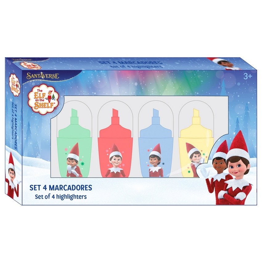 SET 4 ROTULADORES FLUORESCENTES SANTAVERSE 13,2x7,6x1,6cm