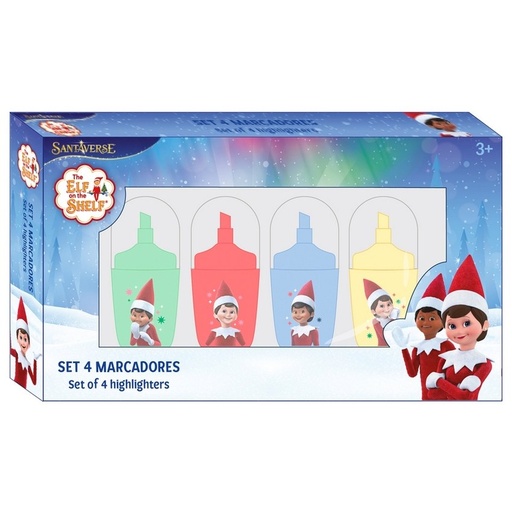SET 4 ROTULADORES FLUORESCENTES SANTAVERSE 13,2x7,6x1,6cm