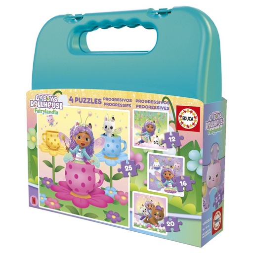 MALETA PUZZLES PROGRESIVOS GABBYS DOLLHOUSE 12 16 20 25 PZS