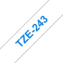 TZE-243 cinta para impresora de etiquetas Azul sobre blanco
