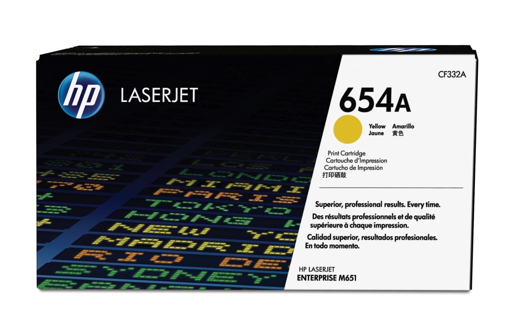Cartucho de tóner original LaserJet 654A amarillo