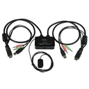 Conmutador Switch KVM 2 puertos HDMI USB Audio con Cables Integrados - 1080p