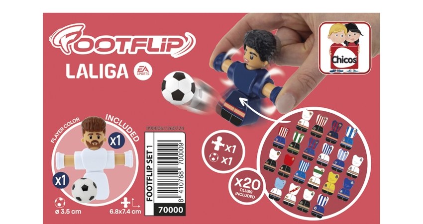 CAJA JUGADOR FOOTFLIP LA LIGA BLANCO CON BALON
