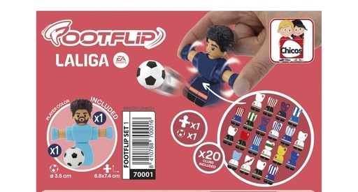 CAJA JUGADOR FOOTFLIP LA LIGA AZUL CELESTE CON BALON