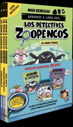 Pack Aprende a leer con... ¡Los Detectives Zoopencos! 7, 8 y 9: En letra MAYÚSCU