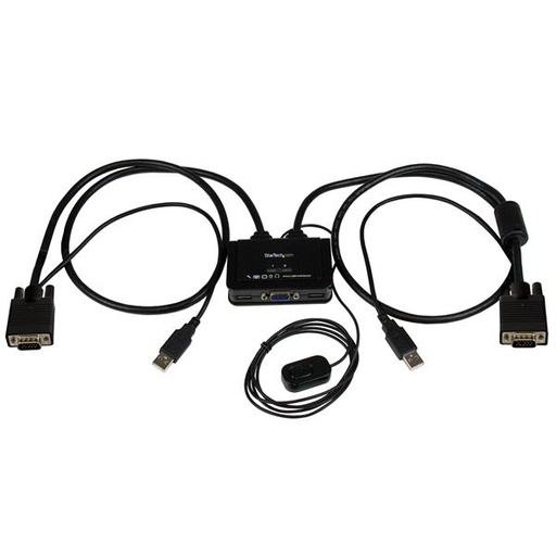 [SV211USB] Switch Conmutador KVM de Cable con 2 Puertos VGA USB Alimentado por USB con Interruptor Remoto