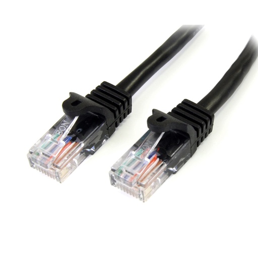 [45PAT2MBK] Cable de 2m Negro de Red Fast Ethernet Cat5e RJ45 sin Enganche - Cable Patch Snagless