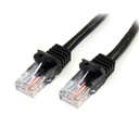 Cable de 1m Negro de Red Fast Ethernet Cat5e RJ45 sin Enganche - Cable Patch Snagless