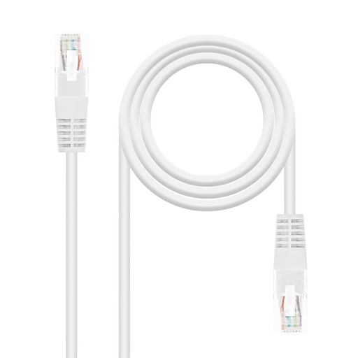 [10.20.0102-W] CABLE RED LATIGUILLO RJ45 CAT.5E UTP AWG24, BLANCO, 2.0 M