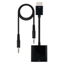 CONVERSOR HDMI A SVGA+AUDIO, HDMI/M-SVGA/H+3.5/H, NEGRO, 10 CM+1.0 M