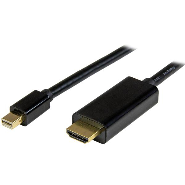 Cable Conversor Mini DisplayPort a HDMI de 2m - Color Negro - Ultra HD 4K