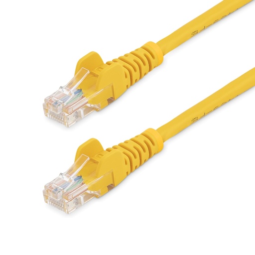 [45PAT1MYL] Cable de 1m Amarillo de Red Fast Ethernet Cat5e RJ45 sin Enganche - Cable Patch Snagless