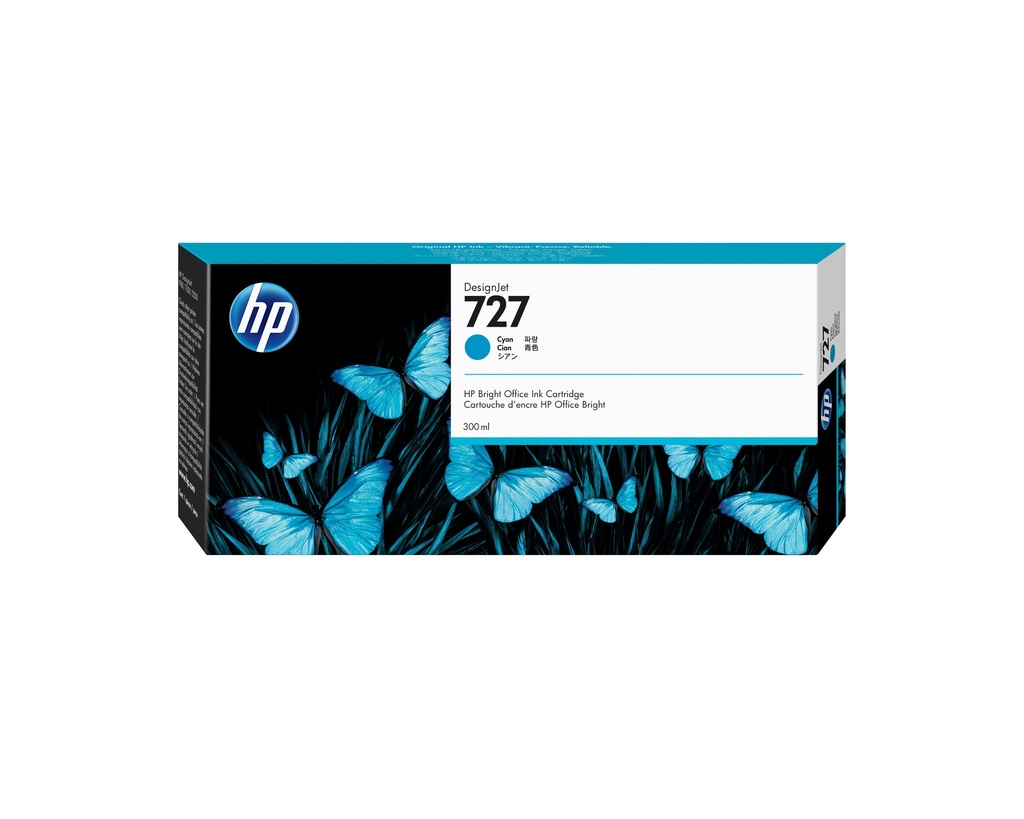 Cartucho de tinta DesignJet 727 cian de 300 ml