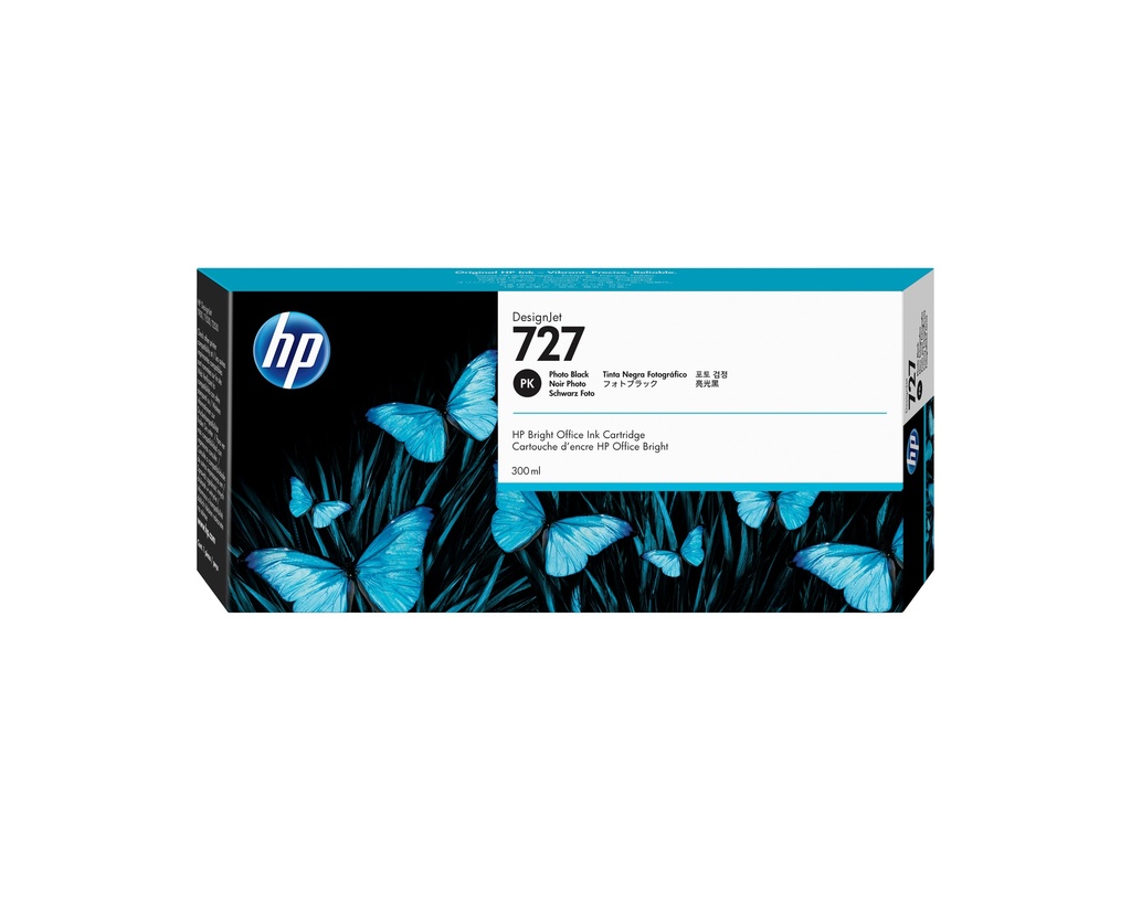 Cartucho de tinta DesignJet 727 negro fotográfico de 300 ml