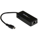 Adaptador de Red Gigabit USB-C con Puerto USB Extra - Negro