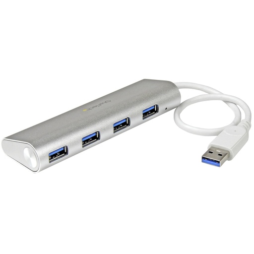 [ST43004UA] Hub Ladrón USB 3.0 de 4 Puertos - Hub Concentrador USB-A - Alimentado por el Bus - 5Gbps - Hub USB Portátil - Carcasa Resistente