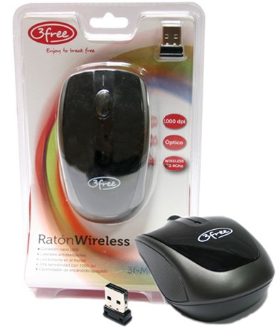 [3F-MCW401] 3F-MCW401 ratón RF inalámbrico Óptico 1000 DPI
