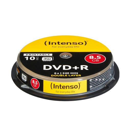 [4381142] 1x10 DVD+R 8.5GB 8x Double Layer printable 8,5 GB DVD+R DL 10 pieza(s)