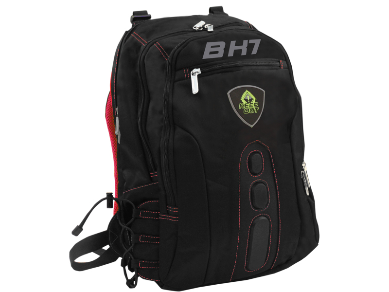 BK7R mochila Negro, Rojo Nylon