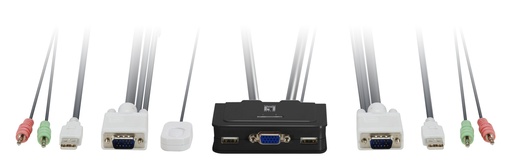 [KVM-0223] KVM de 2 puertos, VGA, USB, Audio