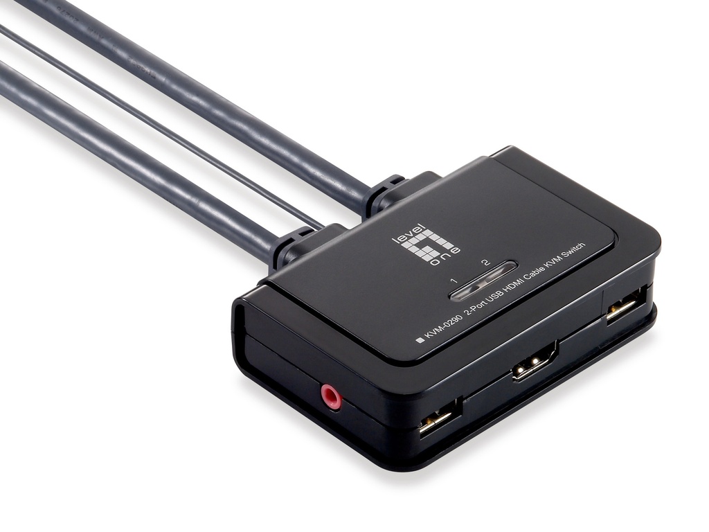 KVM de 2 puertos, HDMI, USB
