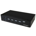 Switch Conmutador KVM de 4 Puertos DisplayPort 4K con USB 3.0