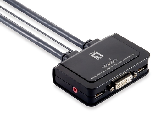 [KVM-0260] KVM de 2 puertos, DVI, USB, Audio