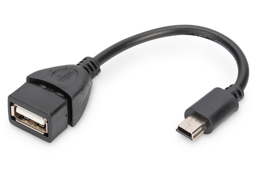 [AK-300310-002-S] Adaptador/conversor USB mini-B - USB-A, OTG, 0,2 m