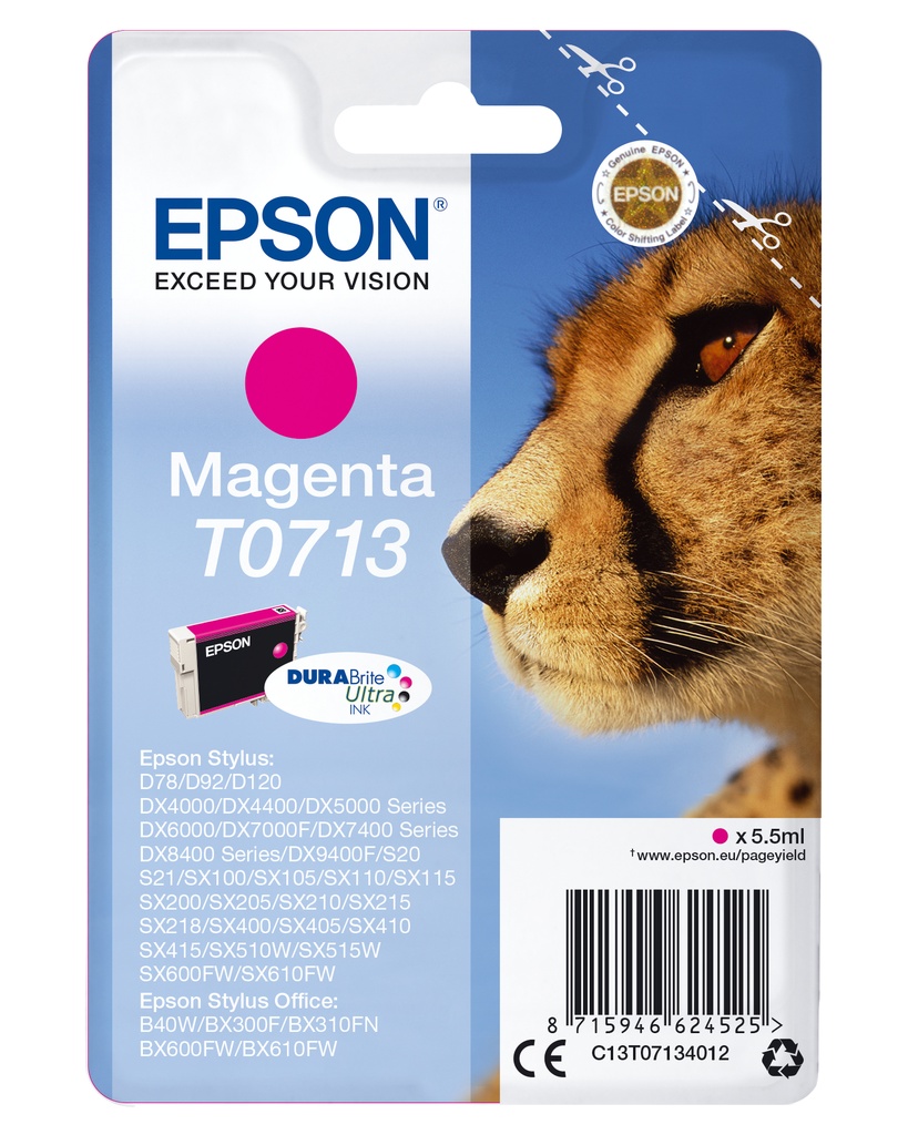 Singlepack Magenta T0713 DURABrite Ultra Ink