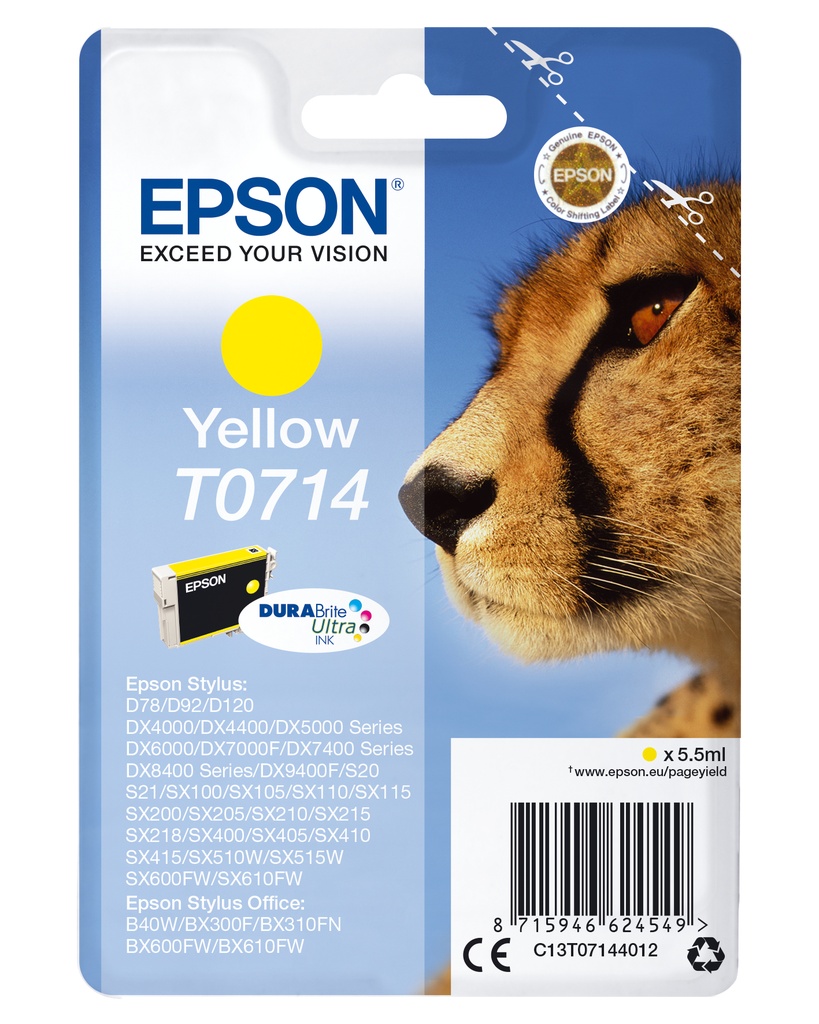 Singlepack Yellow T0714 DURABrite Ultra Ink