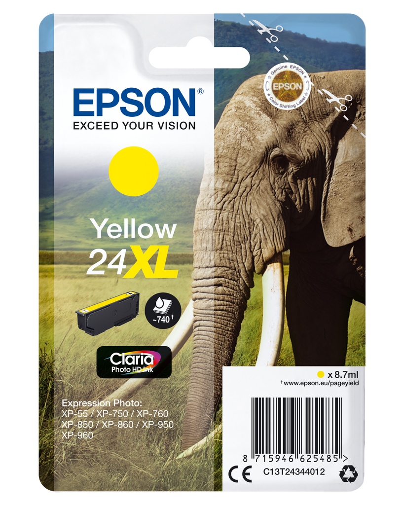 Elephant Cartucho 24XL amarillo