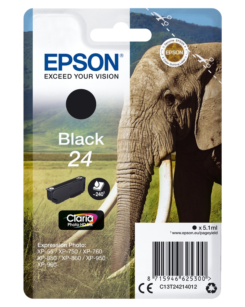 Elephant Cartucho 24 negro