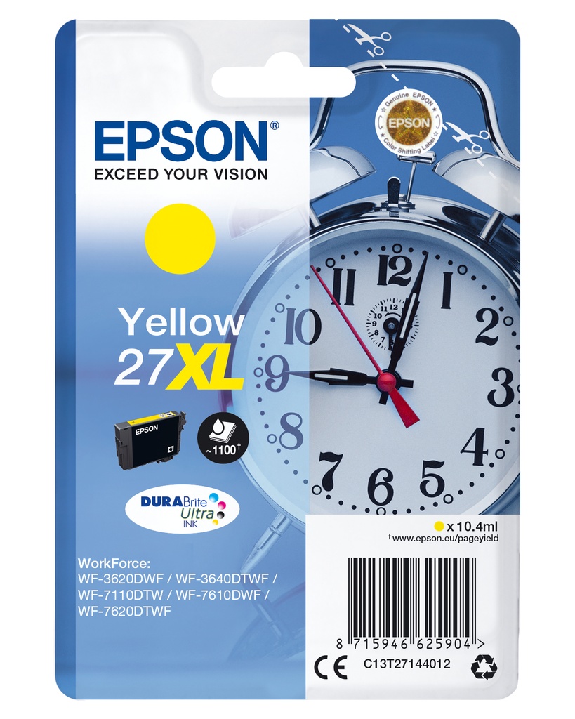 Alarm clock Singlepack Yellow 27XL DURABrite Ultra Ink