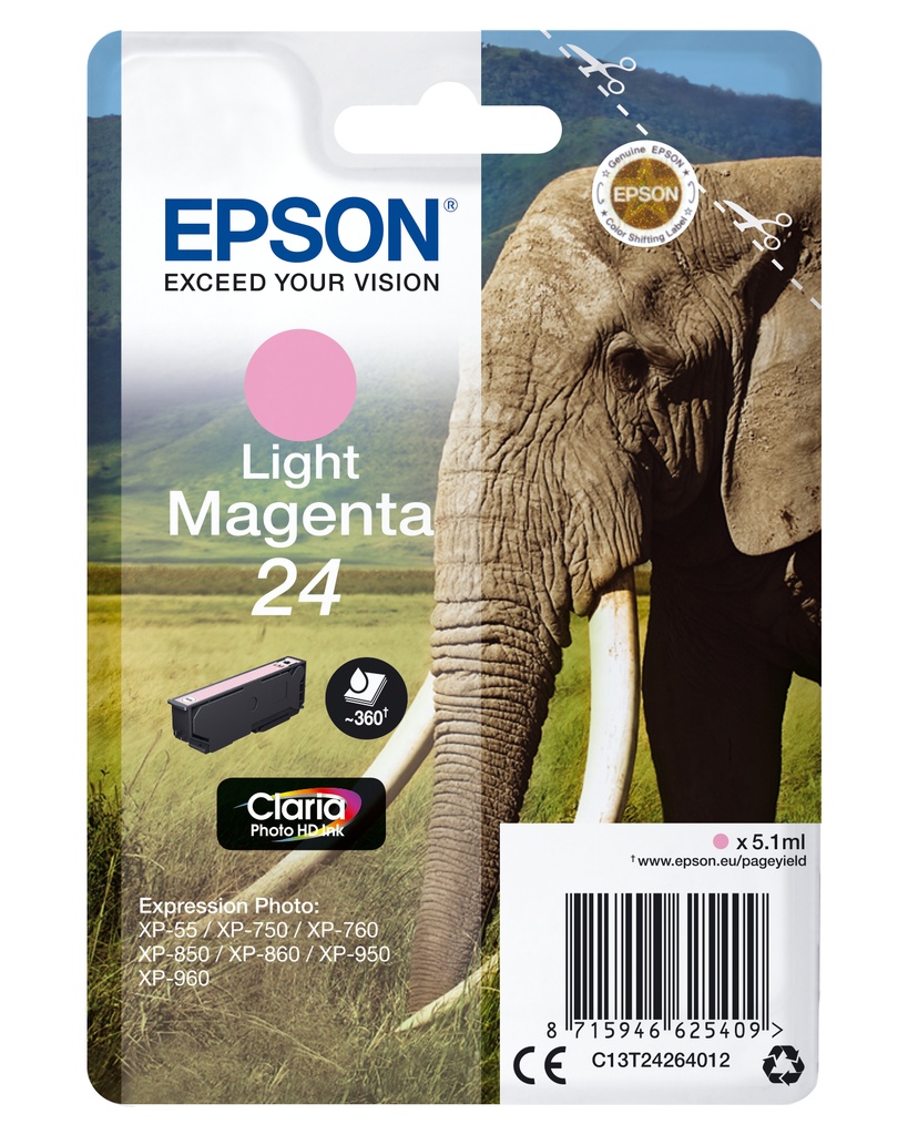Elephant Cartucho 24 magenta claro